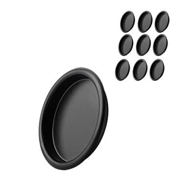 Imagem de KOVOSCH Pacote com 10 puxadores para porta de armário preto - Puxador de porta deslizante redondo de 5 a 45 cm, fácil instalação de encaixe