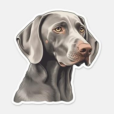 Imagem de Yoonek Graphics Adesivo de vinil Weimaraner Weimaraner Dog para carro, laptop, copo e mais. #009914-6