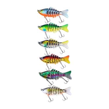 Imagem de Deevoka 6pcs 7 segmentos Lures de pesca com várias articuladas iscas de natação Artificial peixes peixes de pesca bass -lures de brankbaits para iniciantes