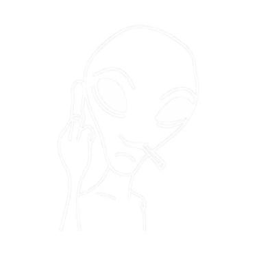 Imagem de Adesivo de Carro OVNI Alienígena - Decalque de Vinil Preto e Branco (1