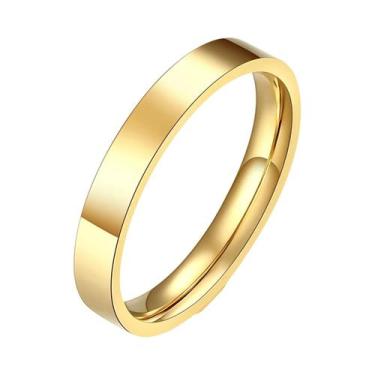 Imagem de Anéis de Empilhamento Dourados de 3mm para Mulheres e Meninas, 5, Ouro