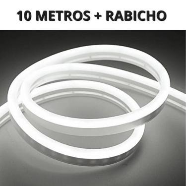 Imagem de KIT 1 a 10 Metros Mangueira Fita LED Neon Flex Branco Frio 6500K + Rab