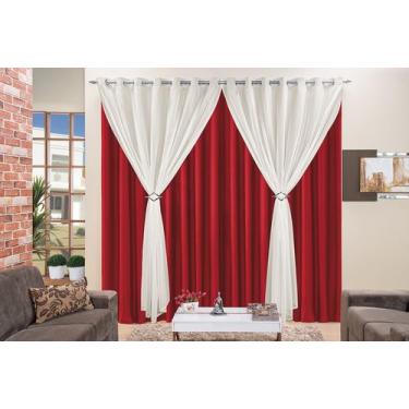 Imagem de Cortina Jéssica sala ou quarto 2,00x1,70 para varão simples 2m cores v