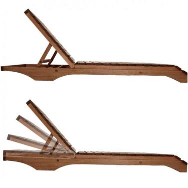 Imagem de Espreguiçadeira Em Madeira Maciça Chaise Long Cedro Rosa Amarelo/nogueira