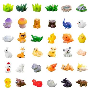 Imagem de Miniaturas de animais de resina, pequenos animais de resina, acessórios de jardim de fadas em miniatura, figuras de animais pequenos, a granel para decoração de artesanato de bonsai, casa de bonecas