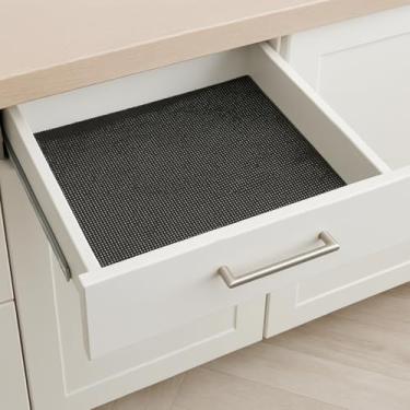 Imagem de Forro Antiderrapante para Gavetas e Armários 1m x 45cm – Cortável, Lavável, Multiuso | Proteção e Organização de Prateleiras | Cores Preto ou Branco (PRETO)