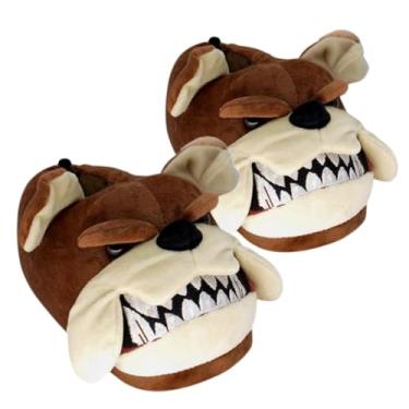 Imagem de Pantufa 3D Bulldog, Adulto, Marrom, Solado Antiderrapante - Zona Criativa (Marrom, BR, Adulto, Faixa Numérico, P, 33, 35)