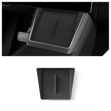 Imagem de STAMOO Para Tesla Model Y Launch/Juniper 2025 Controle Central Almofada de silicone sem fio Acessórios de carro Tapetes antiderrapantes para celular (Preto A)