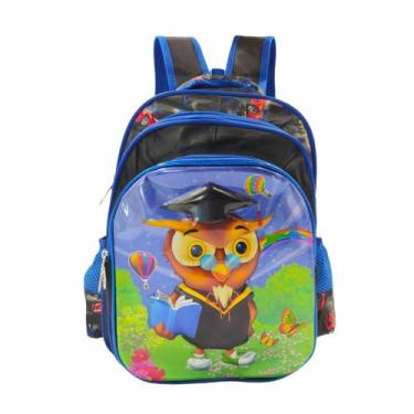 Imagem de Mochila Escolar Infantil Masculina 3D Coruja WL-C143 - Sunoro, Azul