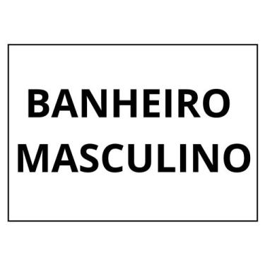Imagem de placa sinalização 1/2 oficio banheiro masculino mdf branco - trova