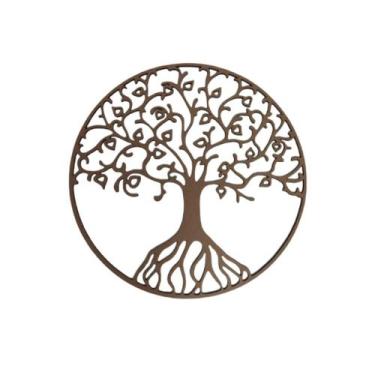 Imagem de mandala 30 cm arvore frutos vida mdf 3mm natural - trova