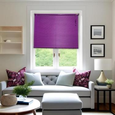 Imagem de Persiana Horizontal PVC Lilás 160 (L) x 140 (A) Cortina Completa C/ Ki