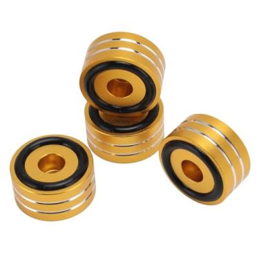 Imagem de Naroote Pés de Isolamento do Alto -falante, Redução de Vibração Spikes Spikes Pads Alumínio Alumínio Alta Dureza Versátil Instalação Fácil para Amplificador CD DVD Player (Ouro)