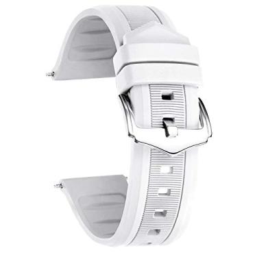 Imagem de BINLUN Pulseira de Relógio Inteligente de Silicone, Borracha, Branco, 28mm