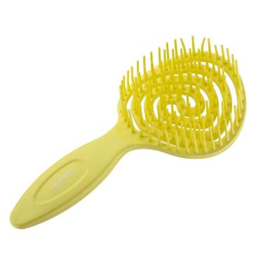 Imagem de Escova de Cabelo Desembaraçadora Dompel Pirulito Amarelo