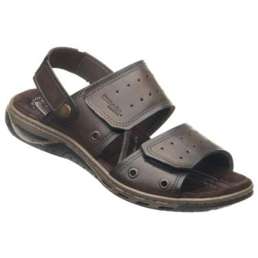 Imagem de Sandália Masculina Pegada em Couro Ortopédica Conforto
