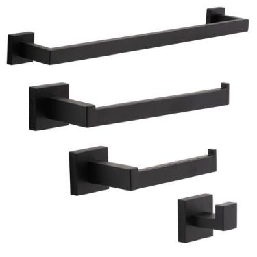Imagem de Kit Acessórios para Banheiro Lavabo Premium 4 Peças Inox 304 - Albha, 
