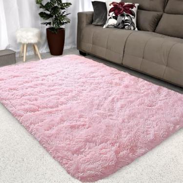 Imagem de 2,00 X 1,50 Peludo Felpudo Macio Quarto e Sala Tapete(Rosa bebê)