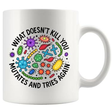 Imagem de Panvola What Doesn't Kill You Mutates And Tries Again Microbiologia Biologia Presentes para amantes da ciência presentes para estudantes Microbiologist Biologist Lab Tech Nurse Novelty Drinkware