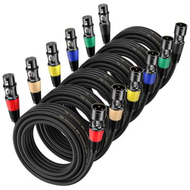 Imagem de Microfone balanceado EBXYA com cabo XLR de 15 pés e 6 pacotes de macho para fêmea