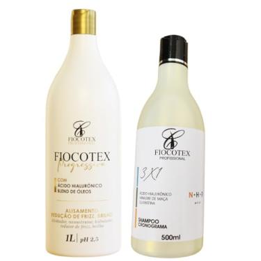 Imagem de Kit Progressiva Fiocotex Profissional Com Shampoo 3x1 1000ML