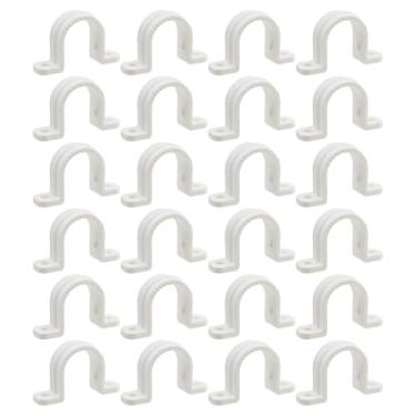 Imagem de Semetall Braçadeiras de correia de conduíte 1/2 polegada (22 mm) - Pacote com 30 braçadeiras de tubo de plástico não metálicas de dois furos para conduíte de PVC