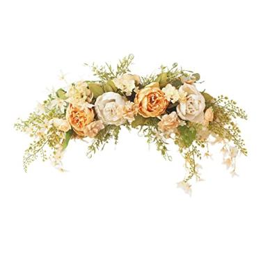 Imagem de Cocoarm Guirlanda de Porta Decorativa de Primavera Flores Artificiais de Peônia 75cm Multicoloridas Em Tecido de Seda Com Arame de Ferro para de Casamento, Espelho, Frente de Flor, Flor (4)