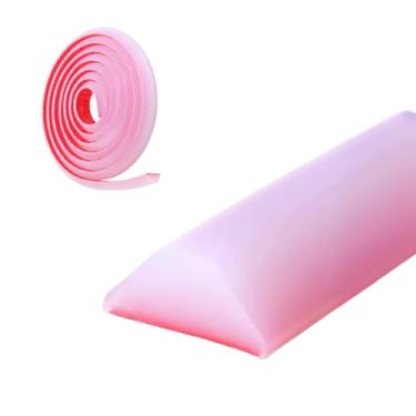 Imagem de Fita de retenção de barragem de água de silicone flexível com corte autoadesivo de 2 metros, faixa de limite de chuveiro anti-vazamento, faixa de separação úmida e seca adequada para banheiro e