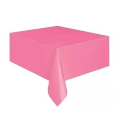 Imagem de Kit 10 Toalhas Plástica de Mesa Para Convidados 78x78cm(Rosa)