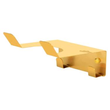 Imagem de Snailhouse Suporte de secador de cabelo, suporte de parede autoadesivo de aço inoxidável para secador de cabelo, organizador com ganchos para plugue e cabo, dourado