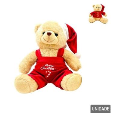 Imagem de Enfeite Natal Urso Roupa Vm C/ Gorro 20Cm