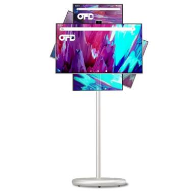 Imagem de OFD Tv Portátil De 27 Polegadas Sobre Rodas, Monitor Touchscreen De 1080P Com Base Móvel, 6+128 Gb De Armazenamento, Rotação De 90°, Tv Móvel Em Modo Standbyme, 100% Srgb, Bateria De 9000 Mah, Andr