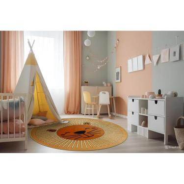 Imagem de Tapete Redondo Kids Madagascar Leaozinho 125Cm