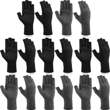 Imagem de Luvas de compressão Crowye Arthritis Relief 8 pares unissex