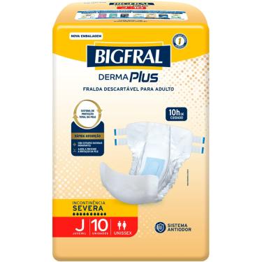 Imagem de Fralda Geriátrica Bigfral Derma Plus Regular Juvenil 10 Unidades