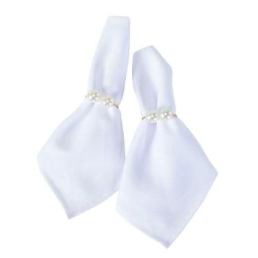 Imagem de Kit Anel Para Guardanapos Pérola Duplo Grande 4cm X 3cm Argola - Doura