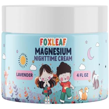 Imagem de FOXLEAF Creme De Magnésio Para Crianças - Auxilia No Sono E Relaxamento Com Aloe Vera, Manteiga De Karité, Extrato De Raiz De Dente-De-Leão E Óleo Essencial De Lavanda - Fabricado Nos Eua - 4Oz