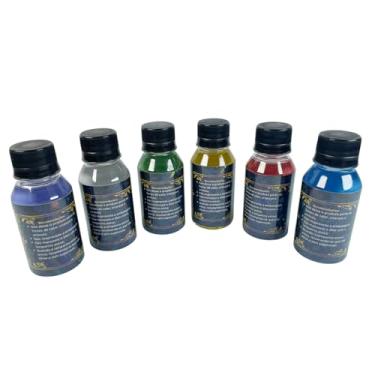 Imagem de Kit 6 Fluidos Premium Entre Marés 100ml Para Lamparina/Vela Líquida - Refil Transparente/Amarelo/Azul/Lilás/Rosa/Verde - Sem Aroma/Cheiro - Recarregável - Reutilizável - Entre Marés