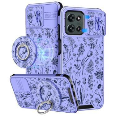 Imagem de Buleens Capa para Moto G 2025 – Design bonito com suporte de anel e capa de câmera para mulheres meninas estética kawaii flores floral feminina capa de telefone para Motorola Moto G 2025 capa