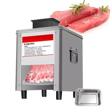 Imagem de CHONGHAN MáQuina De Cortar Carne Comercial De 850 W, LâMina De 5 Mm A 20 Mm, Fatiador EléTrico De Cubos De Carne Em AçO InoxidáVel De 331 Lb/H, Fatiador De Vegetais Para AçOugue E Restaurante