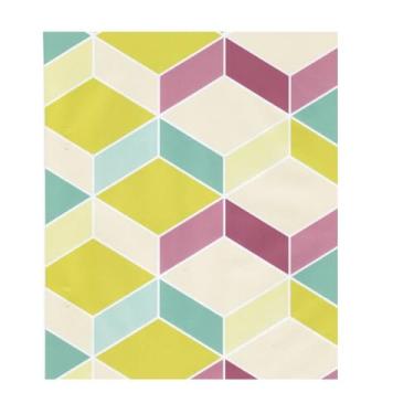 Imagem de Papel de Parede Adesivo 3D Geométrico Lavável para Ambientes