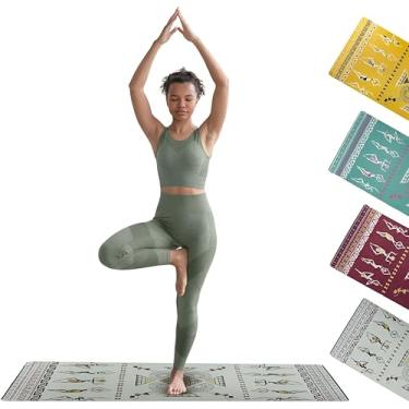 Imagem de Zaveur Tapete de ioga de camurça para mulheres dançantes – 68,5 cm L x 183 cm C Tapete de meditação com frente de camurça macia premium – Tapete de exercício antiderrapante com traseira de borracha