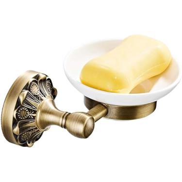 Imagem de Saboneteira Retro Saboneteira De Metal Montada Na Parede Doméstica Padrão De Latão Estilo Saboneteira Decoração De Banheiro Haare Decoração Essories, Brass