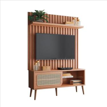 Imagem de Rack com Painel para TV Até 55 Polegadas 1 Porta com Fita Led Ripado F
