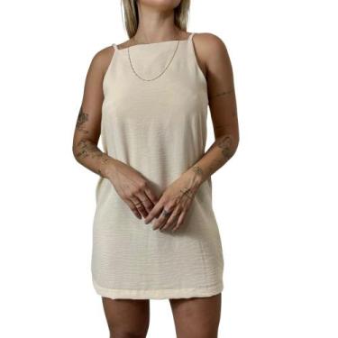 Imagem de Vestido Básico Crepe Liso Costas Abertas Alça Regulável - Bliss, Nude,