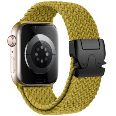 Imagem de Pulseira Trançada de Nylon Estilo Militar Compatível com Apple Watch Ultra 49mm, Series 10/9/8/7/6/5/SE – Correia Ajustável Parachute Strap 41mm 42mm 44mm 45mm 46mm (Wheat, 38 40 41 S10-42mm)