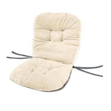 Imagem de Ｂｅｓｇａ Almofada para cadeira de encosto alto, substituição de almofada para cadeira de balanço com amarras, assento de chão, para espreguiçadeira para sala, Branco