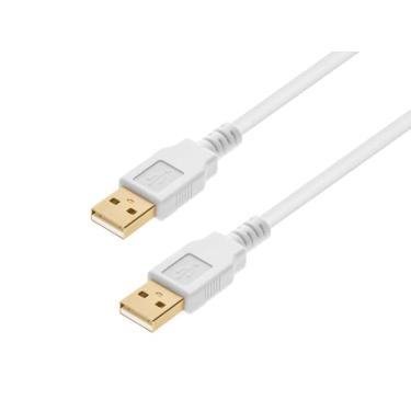 Imagem de Monoprice - 108612 cabo USB 2.0 A macho para macho 28/24AWG (banhado a ouro) - branco para transferência de dados, caixas de disco rígido, impressoras, modems, câmeras e muito mais!