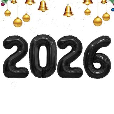 Imagem de Balões de 2026, balões com números de 101 cm, balões de feliz ano novo para artigos de festa de ano novo de 2026, balões de formatura, números de decorações classe de 2025, decorações de festa de