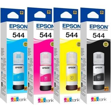 Imagem de Tinta Impressora autêntico Ecotank Epson T544 Kit 4 Cores